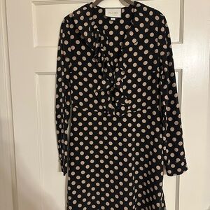 Alexis Black Dress with Cream Polka Dots